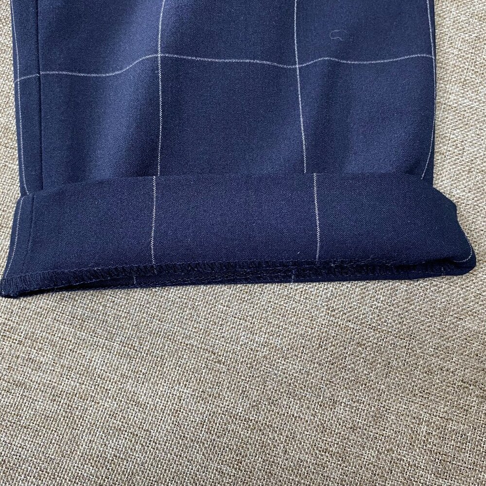 H&M SLIM FIT Dress Pants Men's 38 Mid Rise Blue Check Business Office - Picture 8 of 13